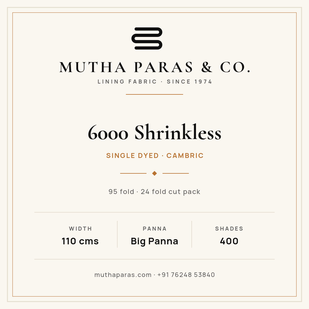 6000 Shrinkless official quality specification card