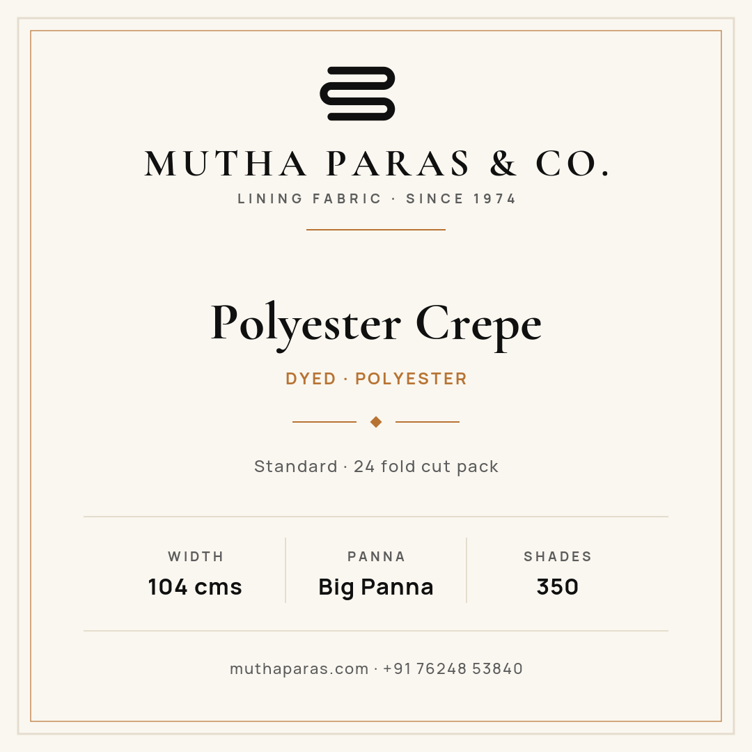 Polyester Crepe official quality specification card